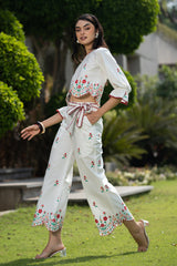Heather Embroidered Pants Set