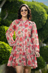 Kacey Pink Tiered Dress