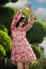 Kacey Pink Tiered Dress