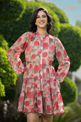 Kacey Pink Tiered Dress