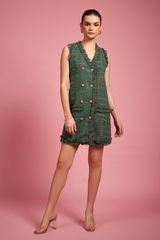 Bertha Sleeveless Tweed Dress