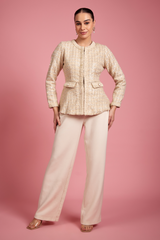 Ombra Tweed Peplum Top