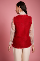 Baize Sleeveless Tweed Jacket