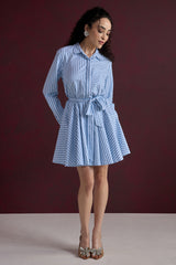 Azure Tie-Waist Dress