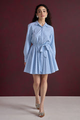 Azure Tie-Waist Dress