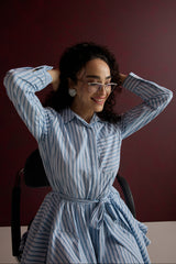 Azure Tie-Waist Dress
