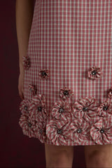 Petal Gingham Mini Dress