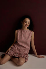 Petal Gingham Mini Dress