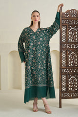 Green Embroidered Pashmina Kaftan
