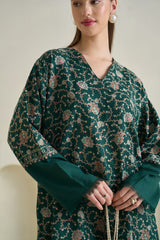 Green Embroidered Pashmina Kaftan