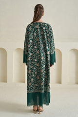 Green Embroidered Pashmina Kaftan