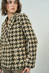 Gold and Black Herringbone Blazer