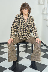 Gold and Black Herringbone Blazer