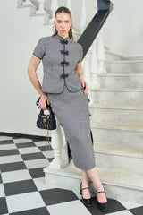 Black And White Houndstooth Top