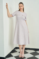 Lilac Tweed Long Dress