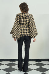 Gold and Black Herringbone Cape