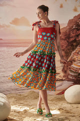 Meghna Pahwa In Our Gianna 3-Tier Multicoloured Dress