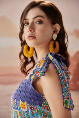 Elletra 3 Tier Midi Tie Up Dress