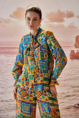 Romantico Multicoloured Front Tie Top