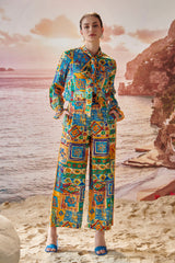 Romantico Multicoloured Front Tie Top