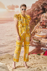 Caramello Mustard Schiffli Pants