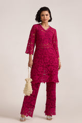 Anvi Long Hot Pink Kurta Set