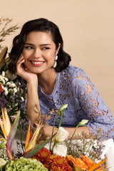 Zora Lace Ice Blue Co-ord Set