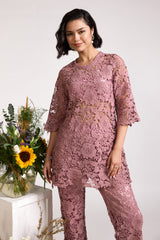 Zora Lace Onion Pink Co-Ord Set