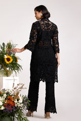 Misa Lace Black Shirt Set