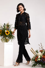 Misa Lace Black Shirt Set