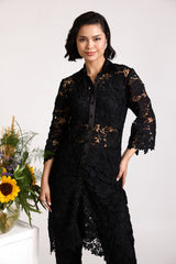 Misa Lace Black Shirt Set