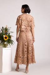 Nadia Beige Midi Skirt