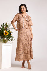 Nadia Beige Midi Skirt