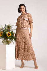 Nadia Beige Skirt Set