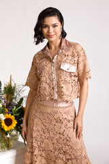 Nadia Beige Skirt Set