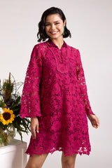 Ryna Lace Pink Kurta Dress