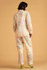 Pink Printed Schiffli Co-ord Set