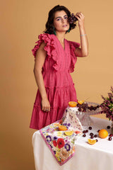 Hot Pink Schiffli Dress