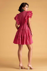 Hot Pink Schiffli Dress