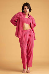 Hot Pink Schiffli Pants