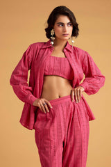 Hot Pink Schiffli Co-ord Set