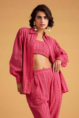 Hot Pink Schiffli Shirt