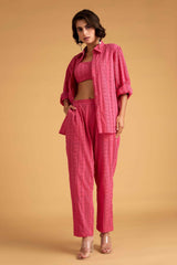 Hot Pink Schiffli Co-ord Set