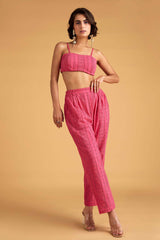Hot Pink Schiffli Co-ord Set