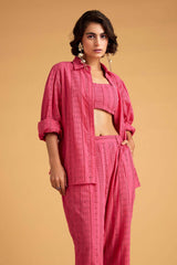 Hot Pink Schiffli Shirt