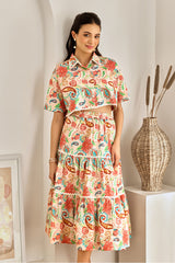 Edna Printed Midi Skirt