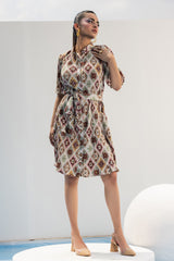 Dallas Pastel Kilim Pleated Dress