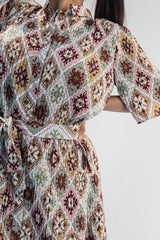 Dallas Pastel Kilim Pleated Dress