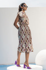 Dallas Pastel Kilim Midi Skirt