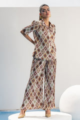 Dallas Pastel Kilim Pleated Co-Ord Set